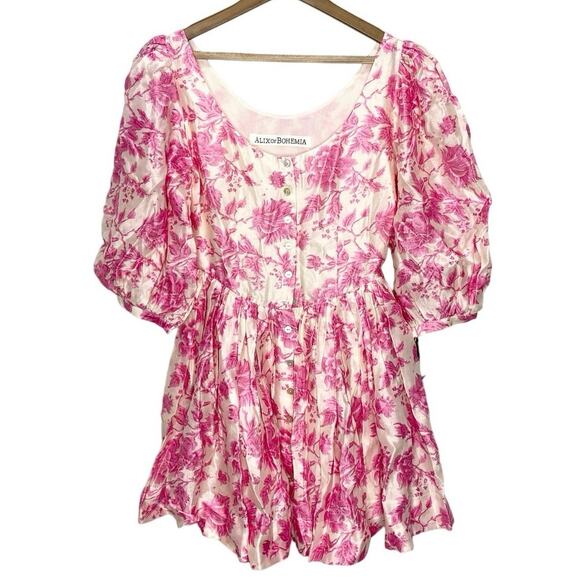Alix Of Bohemia Ellah Baroque Beam Mini Dress In Pink XS NWT - Picture 4 of 8